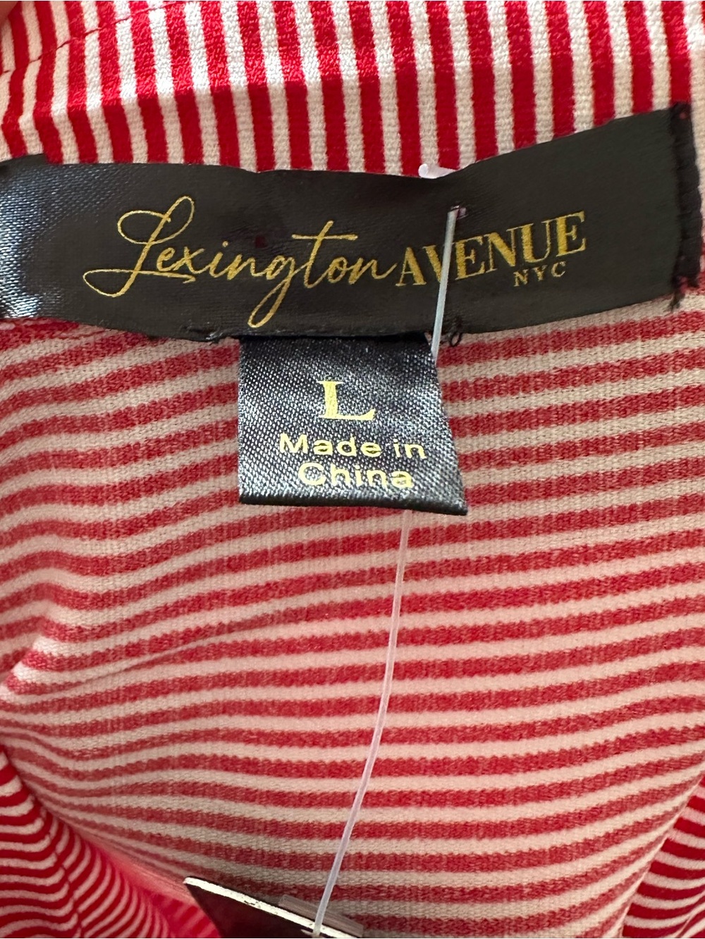 Lexington Avenue NYC Red White Striped Shirt Dress Large NWT Belted - Picture 6 of 7